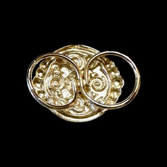 BOLO TIE & 1 1/4”, ROUND, SILVER/GOLD SCARF SLIDER. 48” SCARF IS DEEP RED COLOR - Picture 8 of 10